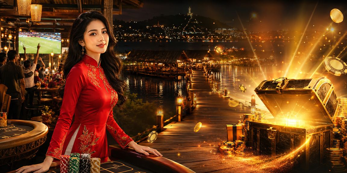 Phụ nữ mặc áo dài truyền thống tại Vũng Tàu sử dụng điện thoại để trải nghiệm giải trí trực tuyến bên bờ biển